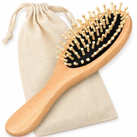 Hair Brush, Paddle Brush, Cushion Brush, Scalp Brush, Scalp Massage, Scalp Care, Comb, Women's, Men's, Wooden, Small, Mini Hair
