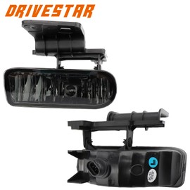 DRIVESTAR 2PCS Fog Lights Left Right Smoked Lens, fit 1999-2002 for Chevy Silverado 1500/2500/ 3500, 2000-2006 for Chevy Suburban/Tahoe, replace for 10368477 10368476 GM2593113 GM2592113