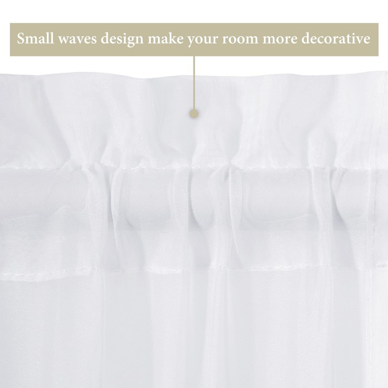 MIULEE Sidelight Sheer French Door Curtains 25 x 40 Inches