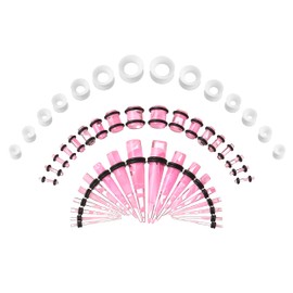 Memsion Ear Stretching Kit 50 Pieces 14Gauges-00Gauges Earrings Piercing Kit Marble Gauges for Ear