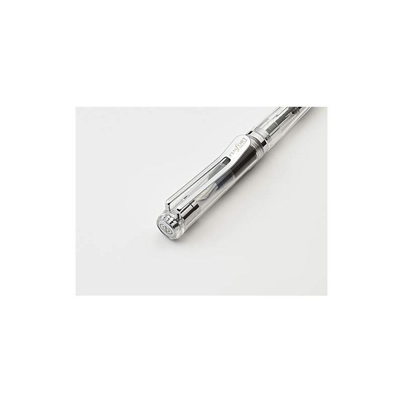 Nakabayashi TACCIA Faceted Fountain Pen, Clear, Nib Size, F TPF-001-C-F