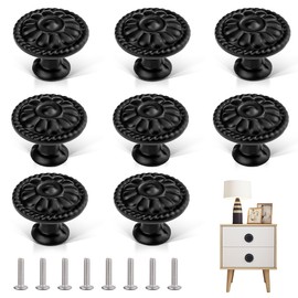 YSDMY Black Cupboard Knobs 8 Pcs Drawer Knobs,Vintage Cabinet Handles 30mm Vintage Cabinet Knobs Retro Bronze Drawer Pull Knobs,Pull Handle for Cupboard Wardrobe Furniture Hardware
