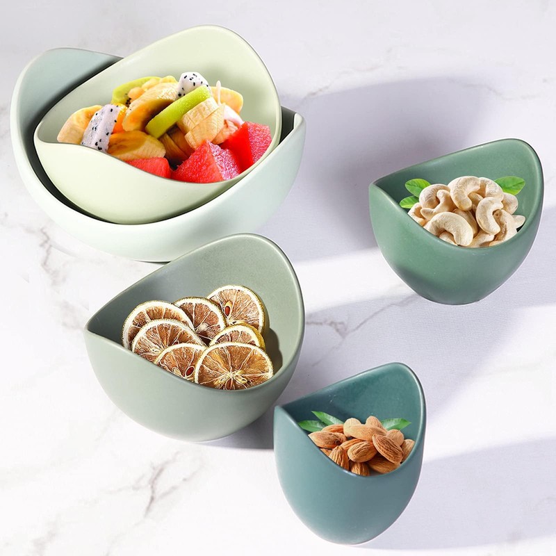 Notakia Salad Decorative Bowls Lotus Shaped Pasta Bowls Dishwasher Safe,