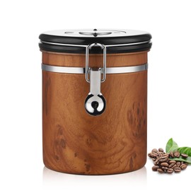 Bincoo Airtight Coffee Canister with Date Tracker - Holds a Full 1LB Bag of Beans Stainless Steel Container(1.5L), One-Way Valve & Easy-Lock Lid for Coffee Beans, Tea, Sugar Storage