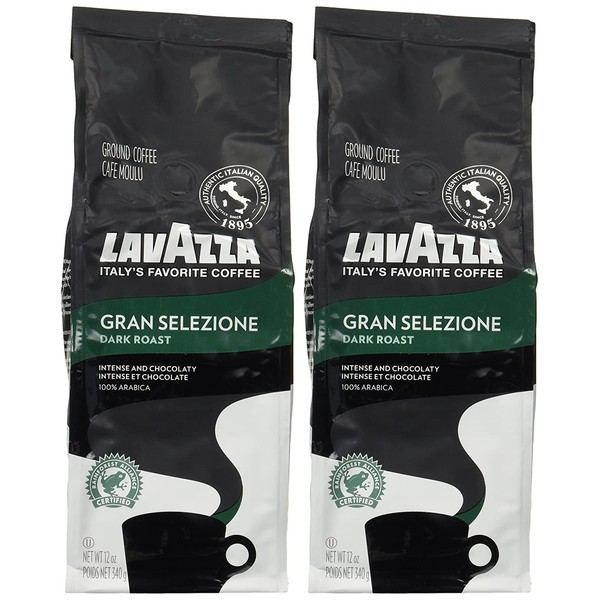 Lavazza Gran Selezione Dark Roast Ground Coffee 12oz - Pack of 2