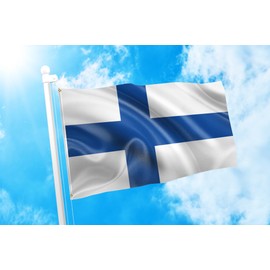 DMSE Finland Finnish Finn National Flag 3X5 Ft Foot 100% Polyester 100D Flag UV Resistant -