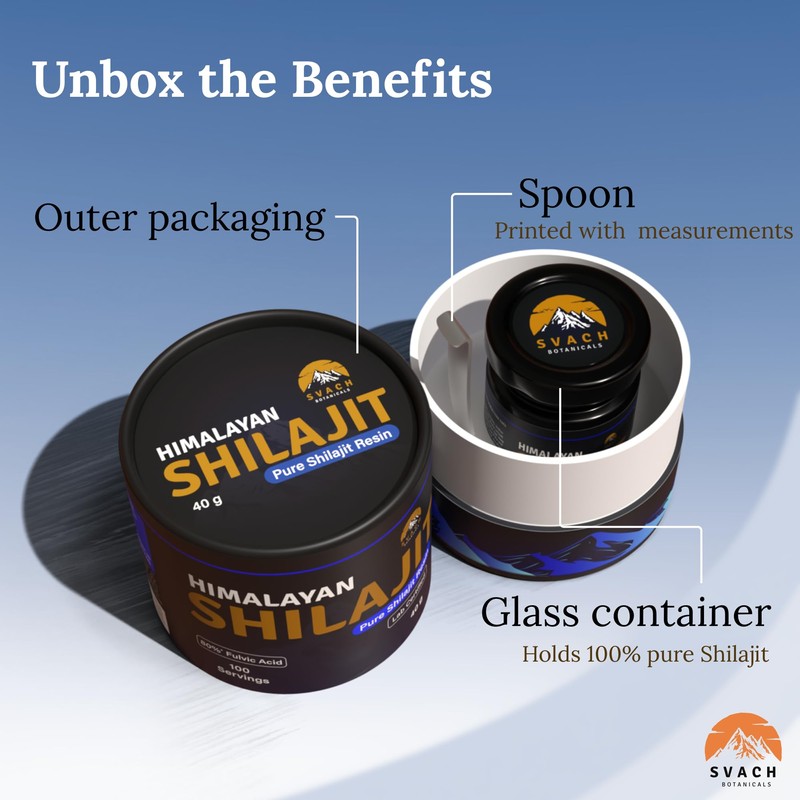Svach Botanicals Shilajit Resin- (100 Servings) Lab Tested Pure Himalayan