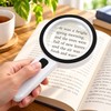 30X Handheld Magnifying Glass for Reading – 12 LED Illuminated