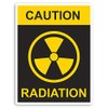 2 x 10cm Caution Radiation Sign Vinyl Stickers - Warning