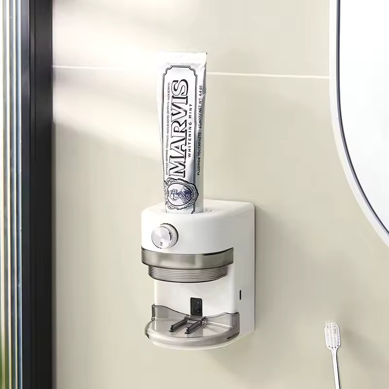Automatic Infrared Toothpaste Dispenser with Adjustable Output Punch-Free Wall Mount