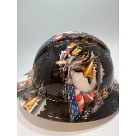 Pyramex Vented New Full Brim Hard Hat Custom Hydro Dipped INTENSE EAGLES USA FLAG