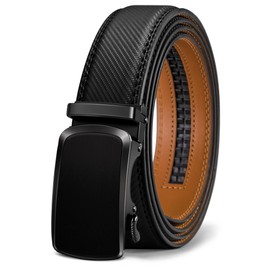 BULLIANT Men's Belt,Brand Ratchet Belt Of Genuine Leather For Gift Men Dress,Size Customized(Black,32"-38" Waist Adjustable)