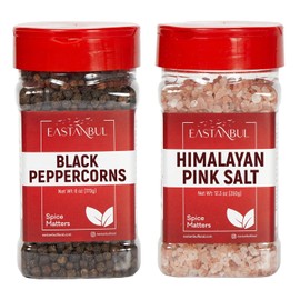 Himalayan Pink Salt and Black Peppercorns Grinder Refill Set
