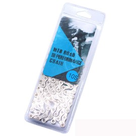 VOANZO Bicycle Chain, Electroplated Silver Rust-proof Mountain Road Bike Chain, 10 Speed