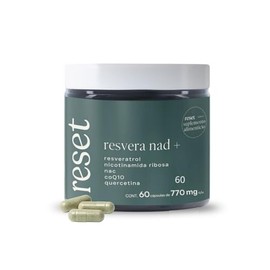 RESET WELLNESS | RESVERA NAD + con Resveratrol, NAC, NR, Quercitina y Coenzima Q10, 60 cápsulas de 770 mg