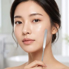 Makeup spatula, case, steel, foundation cream, even application, mixing palette / 메이크업 스파츌라 케이스 스틸 파운데이션 크림 균일 도포 믹싱 팔레트