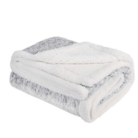 Catalonia Grey Sherpa Throw Blanket,Super Soft Fluffy Fuzzy Comfy Velvet Plush Fleece TV Blankets and Throws for Sofa Couch Bed for Adults Child, 50”x60”,Melange