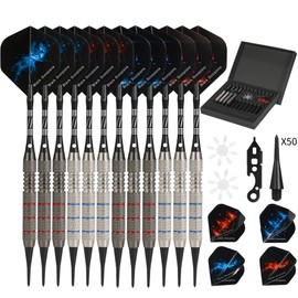 Rose Kuli Plastic Arrowhead Dart 12 Pieces 18g Electronic Arrows with 20 Wings and 50 Tips, Dart Set Suitable for Electronic Targets