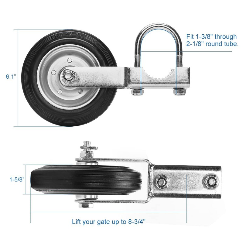 Bailoo 2 Pack Gate Wheel Supporting Swing Gate with 1-3/8"
