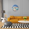 Constantplanet Blue Beach Wall Clock for Kitchen 14 Inch Round