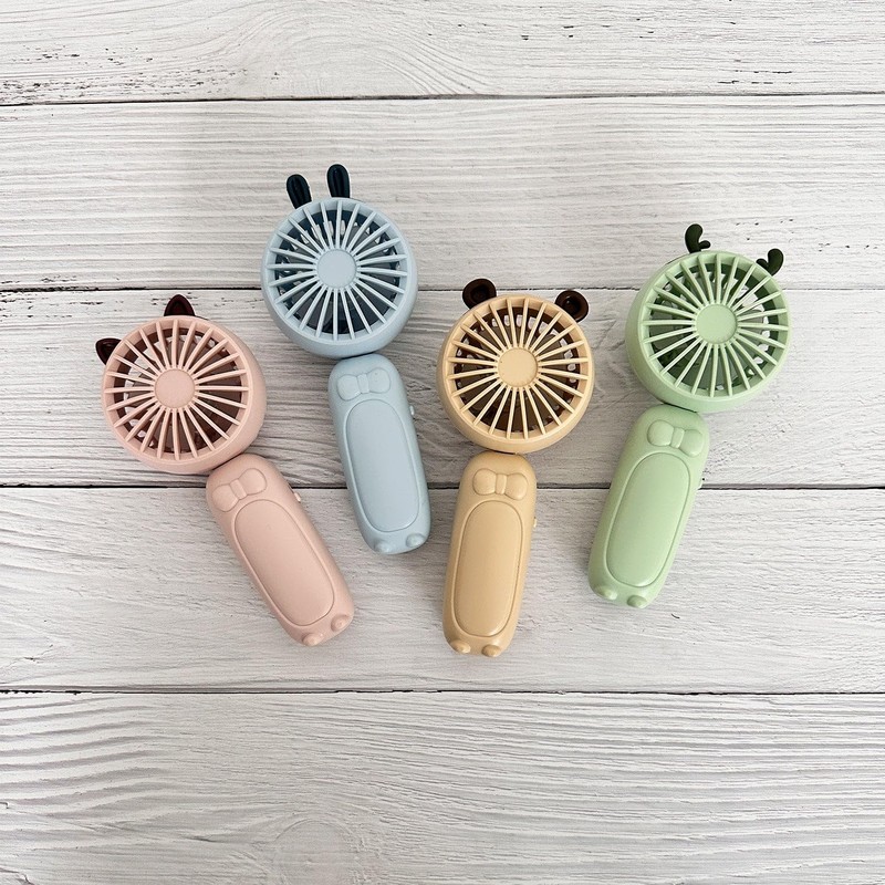 allydrew Mini Portable Handheld and Desktop Rechargeable USB Fan, Beige