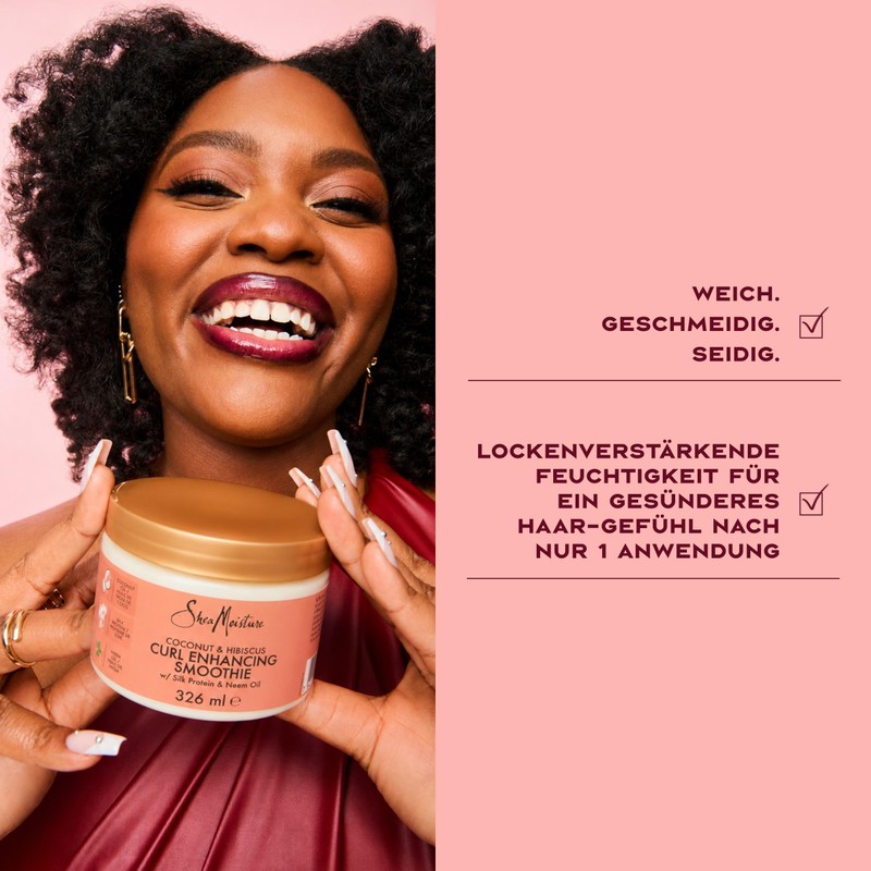 Shea moisture coconut and hibiscus curl enhancing smoothie, 355 ml.