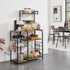 Yaheetech Kitchen Bakers Rack with Power Outlet, Coffee Bar Microwave