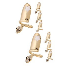 FRCOLOR 8pcs Snake Nail for Women Chic Fingernail Jewelry Open Design Unique Decoration for Birthdays and Special Occasions Comfortable Material