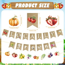 Locally Grown Baby Shower Decorations - Yoyuspy 3PCS Locally Grown Baby Shower Banner Garland Farmers Market Party Decor Fruit Vegetable Harvest Themed Gender Reveal Party Supplies Pre-Assembly