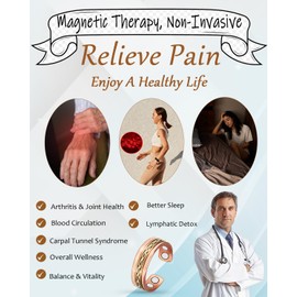 MagVIVACE Copper Ring for Women, Pure Copper Magnetic Ring with Magnet(CPR-0169R-S)