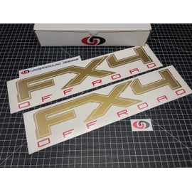FX4 Decals (2-Pack) Off Road Bedside Fender Stickers Fits 2009-2014 F-Series Trucks (Metallic Gold & Red)