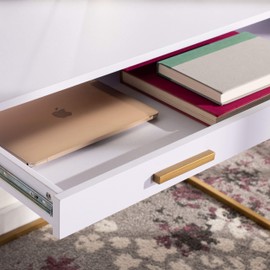 Safavieh Home Office Elodie Modern White and Gold 1-drawer Desk