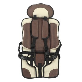 Children Safety Seat Simple Car Portable Seat Foldable Adjustable Strap Travel Accessories Protective Seat Coffee