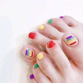 Itemshop pedicure stick-on pedicure summer nail art, 1 piece, NOD 087 / 잇템샵 페디큐어 붙이는 패디큐어 여름 네일 아트, 1개, NOD 087