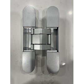 Concealed Hinges, Hidden Door Hinges, 180 Degree Swing Hinge, Zinc Alloy, 26mm x 140mm, 2 in Pack, Colour Silver