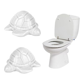 2pcs Ceramic Toilet Bolt Covers Decorative, Cute Sea Turtle Toilet Bolt Caps Animal Commode Screw Plug Home Bathroom Decor Easy Installation for Toilets Bowl Base Accessories (White)