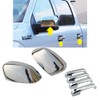Overun 3-Layers Shiny Chrome Plated Top Half Non-Towing Mirror Overlay+Handle