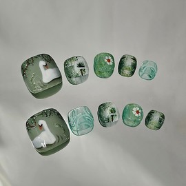 [M;H #] A midsummer day's watercolor handmade paddy tip - Enter Lake Owen in the delivery message / [M;H #] 한 여름날의 수채화 수제패디팁 - 배송메세지에 필수로 오왼 호수 입력