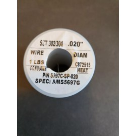 Unbranded Wire 1LB Spool .020" SST 302/304 C872515 Heat. Spec:AMS5697G