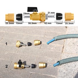 SIGURANTA Garden retractable hose valve joint, retractable hose end connection fitting, brass repair kit for retractable hose (1 set)