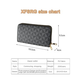 XFSRG Women's Wallet Purse Double Zipper Elegant Women's Wallet with Large Capacity for Multiple Cards Coin Purse Exquisite PU Leather Purse Gift Ideas, Blue-Black, Classic