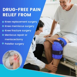 NEWGO Ice Pack for Knee – Long-Lasting 2-Hour Cold Therapy Knee Ice Pack Wrap with Detachable Gel Ice Cubes, Adjustable Fit for Post-Op, Injury, Swelling, ACL, Inflammation, Swelling