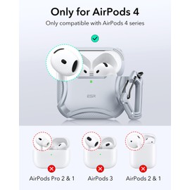 ESR for AirPods 4 Case (HaloLock), Compatible with AirPods 4th Generation Case (2024), Compatible with MagSafe, Powerful Drop Protection, Magnetic Lid, Cyber Series, Gray