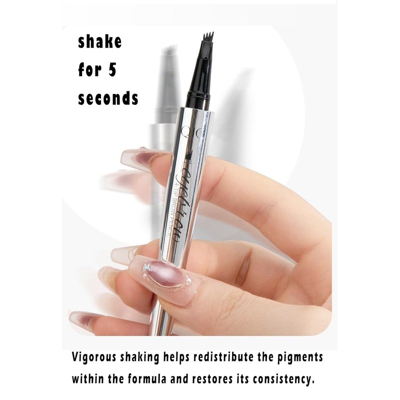 5 Colors Hair-like Strokes Eyebrow Pen, Mimics Natural Eyebrow Liquid