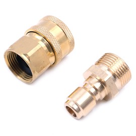 2pcs ZONADAH Brass Pressure Washer Fittings Metric M22 Female and 3/8" Male Quick Coupling Concealed to M22 Plug Pressure Washer Gun Accessories