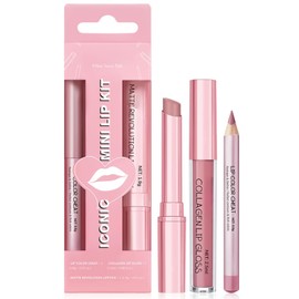 3PCS Ultimate Lip Liner Set - Matte Lip Liner and Lipstick - Waterproof, Hydrating Tinted Pink Lip Gloss, Collagen Formula for Dry Lips - Long-Lasting Make Up Essentials