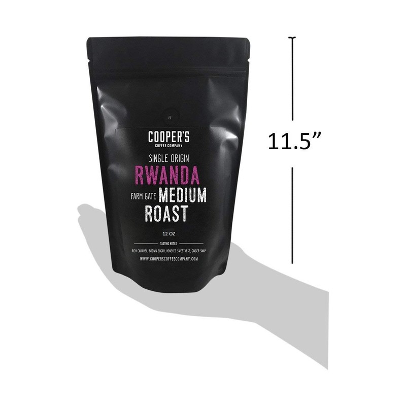 Rwanda Full Bodied Medium Roast Coffee Beans, Single Origin Ground,