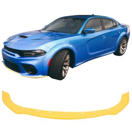 IKON MOTORSPORTS, Front Bumper Lip Protector Compatible with 2020-2023 Dodge Charger Widebody, Yellow OE Style ABS Injection Lower Splitter Guard Protection 1PC