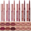 LANGMANNI- lápices labiales mate con 6 delineadores de labios, brillo