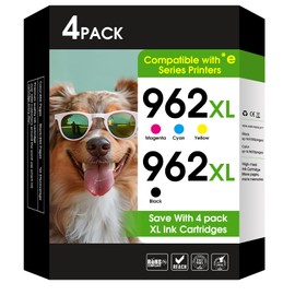 YATUNINK 962XL Ink Cartridges Combo Pack Compatible for HP 962 Ink Cartridges Works with OfficeJet Pro 9010 9010e 9015 9015e 9025 9025e 9018 9018e 9012 9012e 9020 9020e (BK C Y M) 4 Pack
